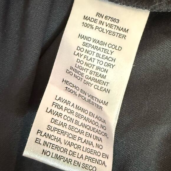 SL Fashions Women's Sparkle Mesh Capelet Ruched Gown Smoke Sz 8P Petite - Picture 7 of 9